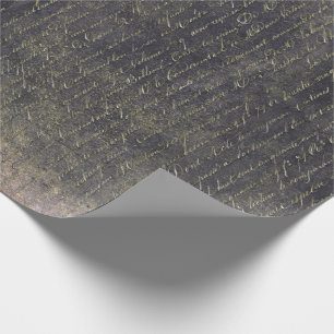 Elegant  Gold Handwrite Letter on Black T Cadeaupapier