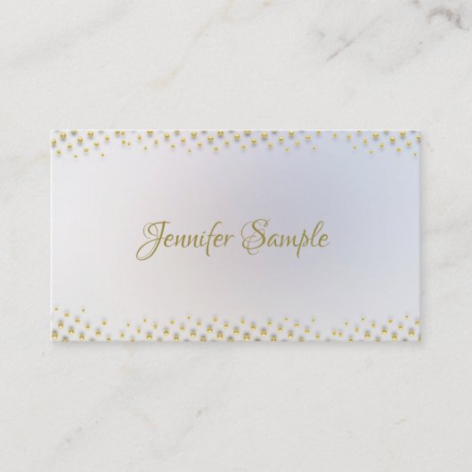Elegant Gold Handwrited Name Modern Sjabloon Visitekaartje (Voorkant)