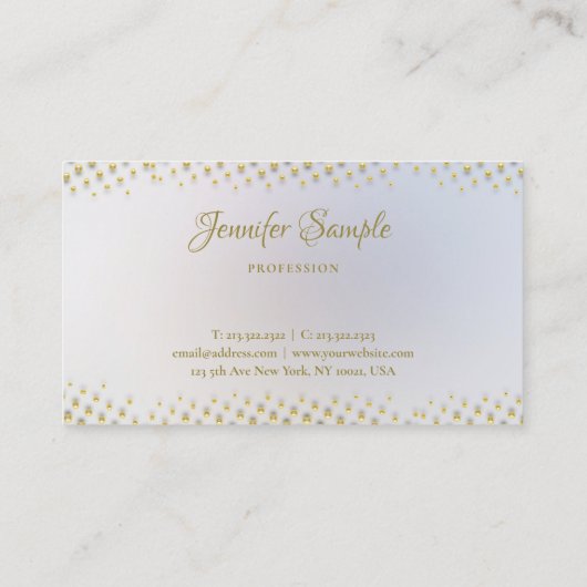 Elegant Gold Handwrited Name Modern Sjabloon Visitekaartje (Achterkant)