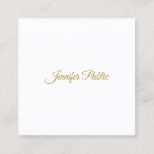 Elegant Gold Handwrited Script Minimal Design Vierkante Visitekaartje (Voorkant)
