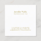 Elegant Gold Handwrited Script Minimal Design Vierkante Visitekaartje (Achterkant)