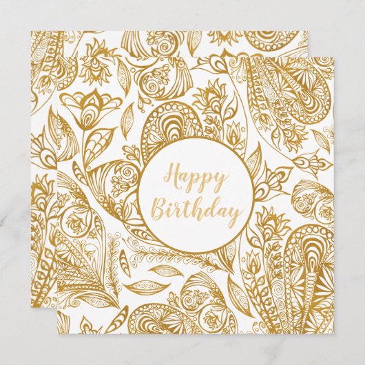 Elegant Gold Happy Birthday (Voorkant / Achterkant)