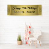 Elegant Gold Happy Birthday-banner Spandoek (Insitu)