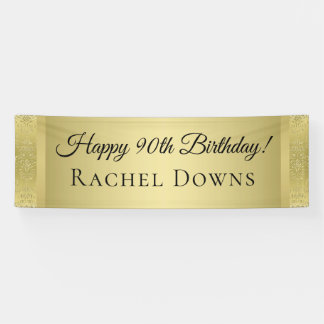Elegant Gold Happy Birthday-banner Spandoek