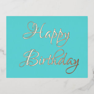 Elegant Gold Happy Birthday Folie Uitnodiging Briefkaart
