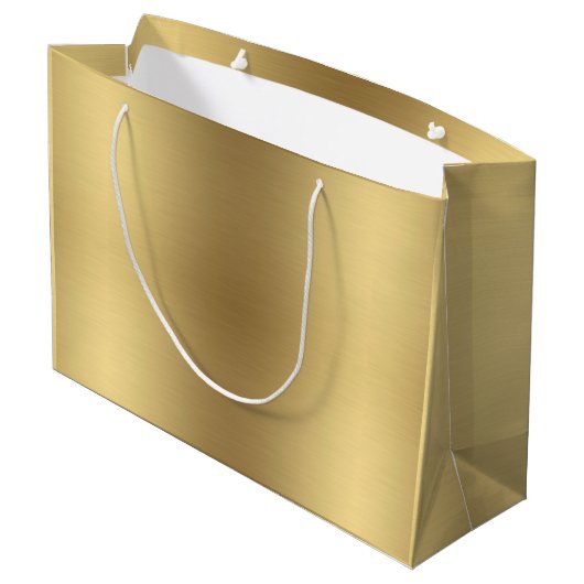 Elegant Gold Happy Birthday met naam Groot Cadeauzakje (Achterkant Gekanteld)
