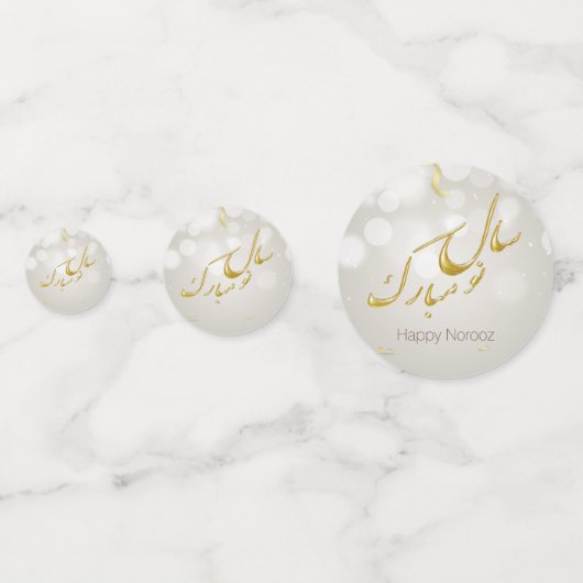 Elegant Gold Happy Norooz Persian Nieuwjaar Confetti (Voorkanten)