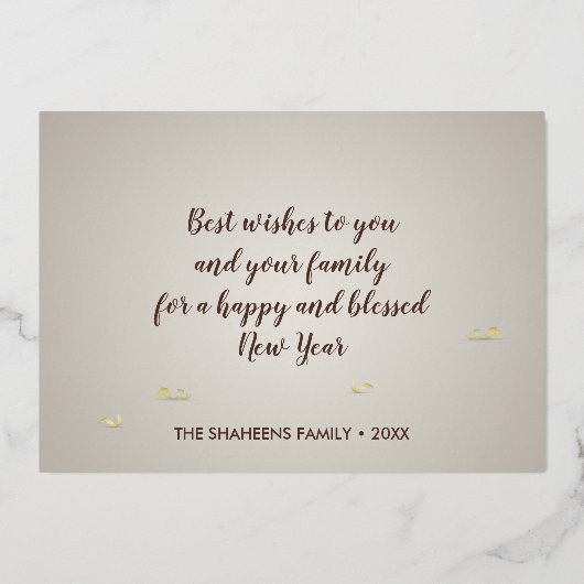 Elegant Gold Happy Norooz Persian Nieuwjaar Folie Feestdagenkaart (Achterkant)