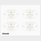 Elegant Gold  hart op witte productlabels Ovale Sticker (Vel)