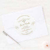 Elegant Gold  hart op witte productlabels Ronde Sticker (Envelop)