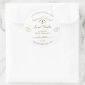 Elegant Gold  hart op witte productlabels Ronde Sticker (Tas)