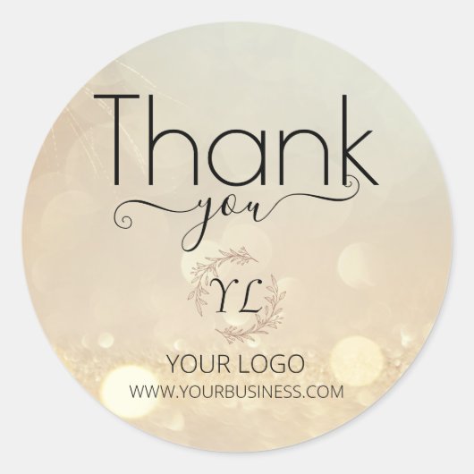Elegant Gold Hartelijk dank, stickers - voeg Logo (Voorkant)