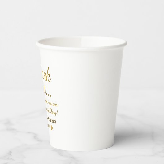  Elegant Gold Hartelijk dank voor uw bruiloft Papieren Bekers (Links)