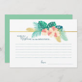Elegant Gold Hawaiian Hibiscus Wedding Wisdom Card Aankondiging (Voorkant / Achterkant)
