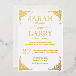 Elegant Gold Hawaiian Traditional Wedding Folie Uitnodiging