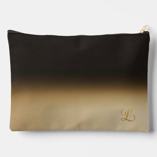 Elegant Gold Heart & Black Gradient Personalized A Etui (Achterkant)