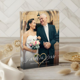 Elegant Gold Heart Father of the Bride Keepsake Fotoblokken