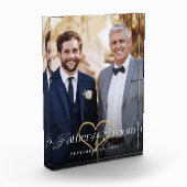 Elegant Gold Heart Father of the Groom Keepsake Fotoblokken (Links)