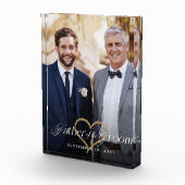 Elegant Gold Heart Father of the Groom Keepsake Fotoblokken (Rechts)