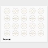 ELEGANT GOLD HEART FILAGREE WEDDING MEENT RONDE STICKER (Vel)