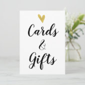 Elegant Gold Heart Kaarten & cadeaubord (Staand voorkant)