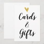 Elegant Gold Heart Kaarten & cadeaubord (Voorkant / Achterkant)