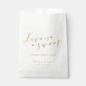 Elegant Gold Heart Love is Sweet Wedding Bedankzakje (Voorkant)