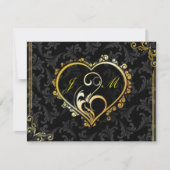 Elegant Gold Heart Monogram Engagement Party Invit Kaart (Voorkant)