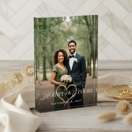 Elegant Gold Heart Mother of the Groom Keepsake Fotoblokken