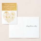 Elegant Gold Heart Quote over de Liefde Valentijns Folie Kaarten (Display)