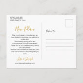 Elegant Gold Heart verander de datum die is uitges Aankondigingskaart (Achterkant)