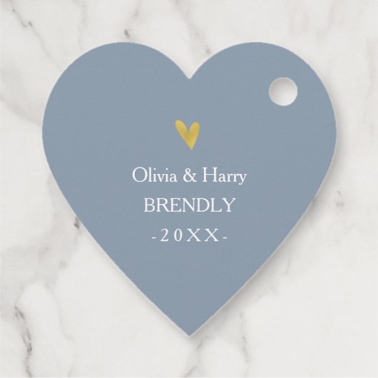 Elegant Gold Heart Wedding Favor Gift Labels (Achterkant)