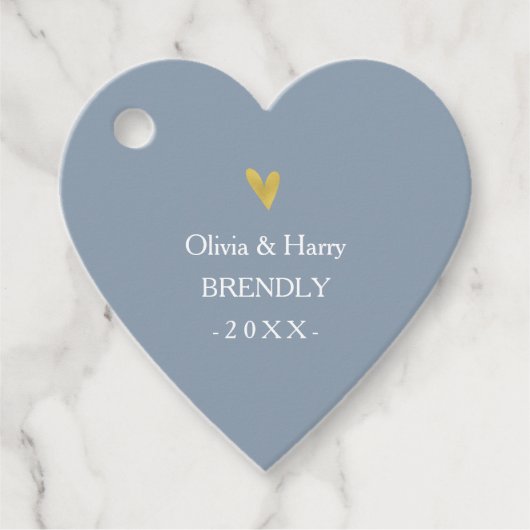 Elegant Gold Heart Wedding Favor Gift Labels (Voorkant)