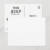 Elegant Gold Heart White Black RSVP Briefkaart (Voorkant / Achterkant)