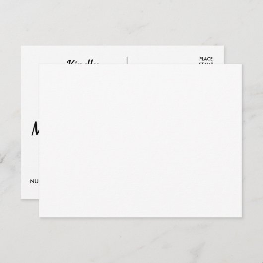 Elegant Gold Heart White Black RSVP Briefkaart (Voorkant / Achterkant)