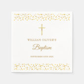 Elegant Gold Hearts Baptism Christening Servet (Voorkant)
