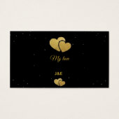 Elegant Gold Hearts Black Minimalist Profile Card Visitekaartje (Voorkant)