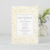 Elegant Gold Hearts Confetti Baby shower Kaart (Staand voorkant)