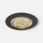 Elegant Gold Hearts Damask 50e bruiloft Anniversar Papieren Bordje (Gekanteld)