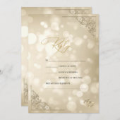 Elegant Gold Hearts Frame Bokeh RSVP   Kaart (Voorkant / Achterkant)
