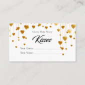 Elegant Gold Hearts hoeveel kisses brudal game Informatiekaartje (Voorkant)