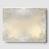 Elegant Gold Hearts Lace Wedding Guest Book Gastenboek (Achterkant)