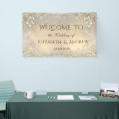 Elegant Gold Hearts Lace Wedding Spandoek (Beurs)