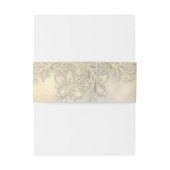 Elegant Gold Hearts Lace Wedding Uitnodigingen Wikkel (Achterkant Voorbeeld)