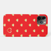 Elegant Gold Hearts over Crimson Red Case-Mate iPhone Case (Achterkant (horizontaal))