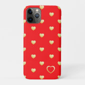 Elegant Gold Hearts over Crimson Red Case-Mate iPhone Case (Achterkant)