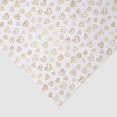 Elegant Gold Hearts Pattern on White Tissuepapier (Detail)