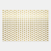 Elegant Gold Hearts Pattern Wedding Inpakpapier Vel (Voorkant 2)