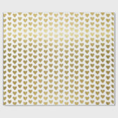 Elegant Gold Hearts Pattern Wedding Wrapping Paper Cadeaupapier (Vlak)
