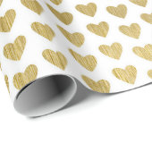 Elegant Gold Hearts Pattern Wedding Wrapping Paper Cadeaupapier (Rol Hoek)